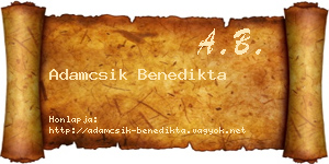 Adamcsik Benedikta névjegykártya